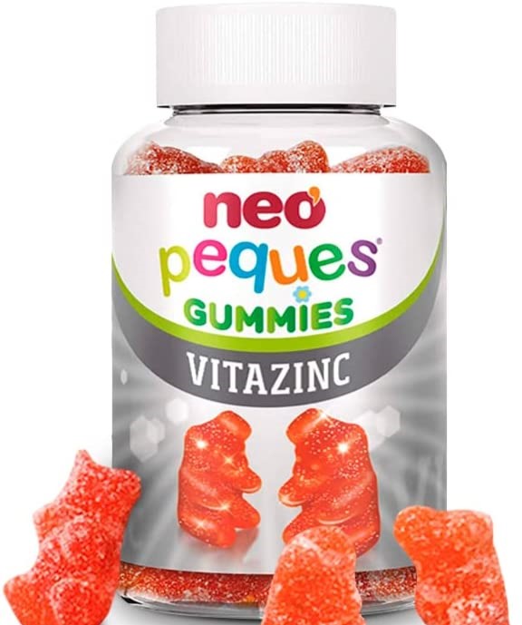 Neo Peques - Multivitamines Gommes pour enfants à partir de 3 Ans - 30 Unités (1 Mois). Ingrédients 100 % Naturels - 6 Vitamines Essentielles et zinc pour le Système Immunitaire — Goût de Fraise